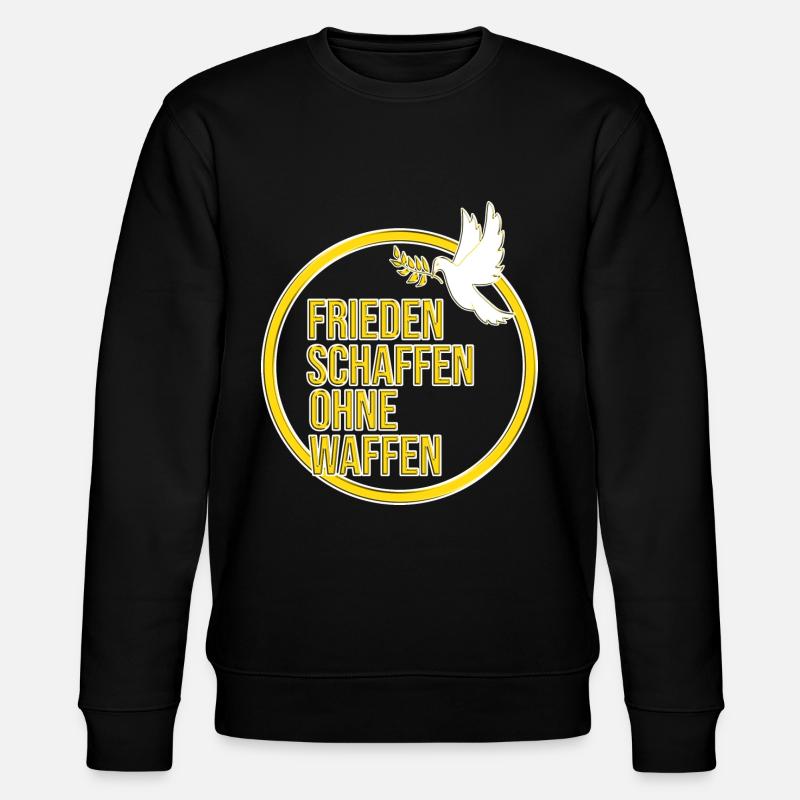 Friedenszeichen Friedenstaube Frieden - Stanley/Stella Unisex Bio-Sweatshirt CHANGER  - Schwarz