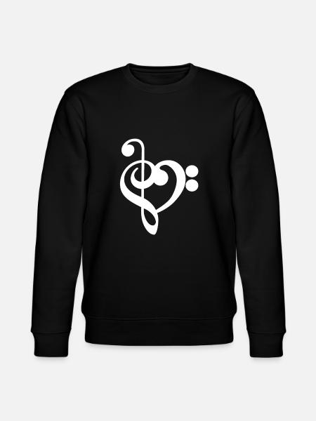 Music Treble Clef Heart - Stanley/Stella CHANGER Unisex Organic Sweatshirt - black