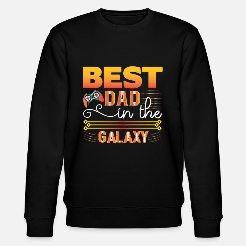 Bester Vater in der Galaxie - Stanley/Stella Unisex Bio-Sweatshirt CHANGER  - Schwarz