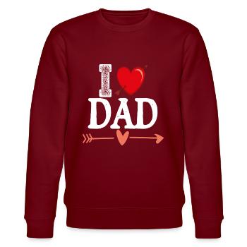 Ich liebe Papa SE - Stanley/Stella Unisex Bio-Sweatshirt CHANGER  - Burgunderrot - Vorne - Nik (191cm) & Marisol (170cm)