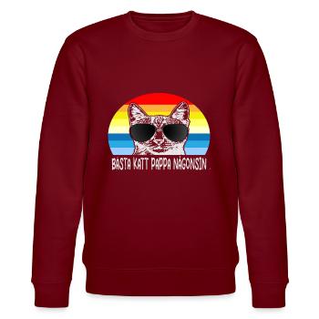 Best cat dad ever best cat dad kitten - Stanley/Stella CHANGER Unisex Organic Sweatshirt - burgundy - Front - Nik (191cm) & Marisol (170cm)