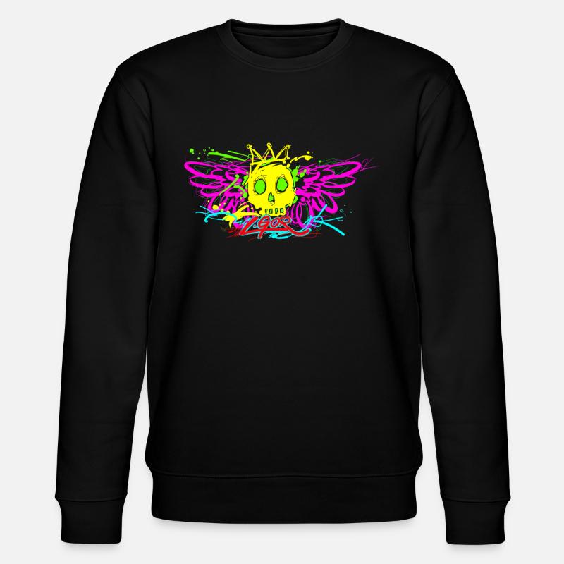 L.Gor Totenkopf - Stanley/Stella Unisex Bio-Sweatshirt CHANGER  - Schwarz