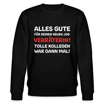 Abschiedsgeschenk Bürohumor Büroleben - Stanley/Stella Unisex Bio-Sweatshirt CHANGER  - Schwarz - Vorne - Nik (191cm) & Marisol (170cm)