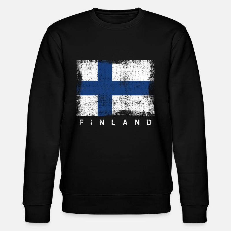 Finnish flag - Stanley/Stella CHANGER Unisex Organic Sweatshirt - black