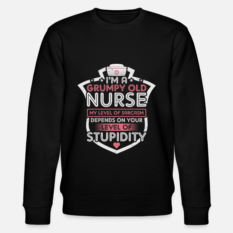 Grumpy Old Nurse - Stanley/Stella CHANGER Unisex Organic Sweatshirt - black