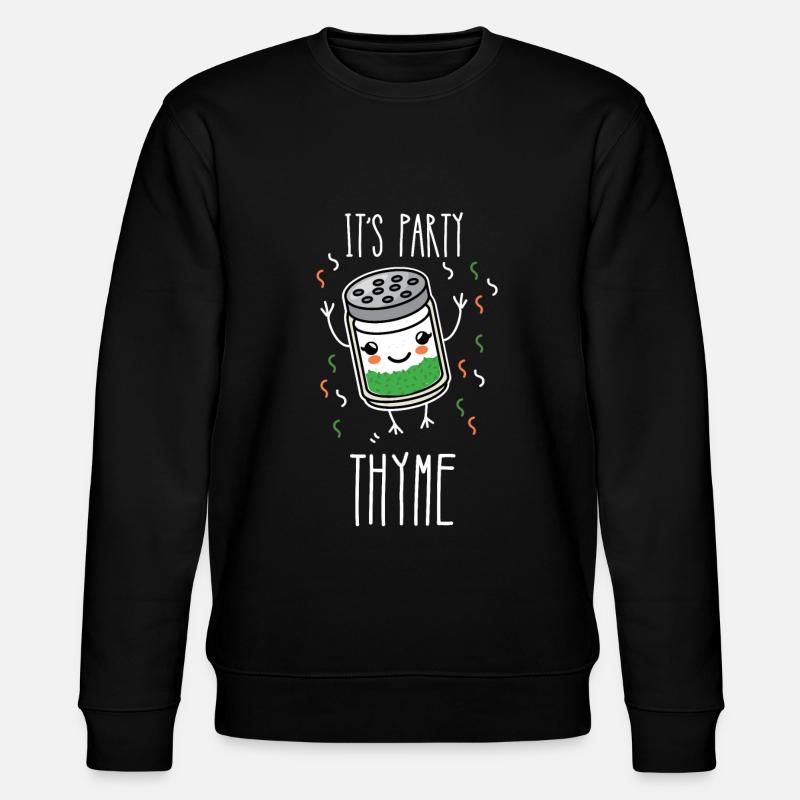 It's Party Thyme Herb Pun - Stanley/Stella Unisex Bio-Sweatshirt CHANGER  - Schwarz