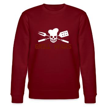 Grill wars - Stanley/Stella CHANGER Unisex Organic Sweatshirt - burgundy - Front - Nik (191cm) & Marisol (170cm)