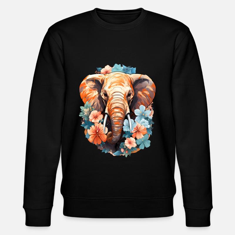 Elefant - Stanley/Stella Unisex Bio-Sweatshirt CHANGER  - Schwarz