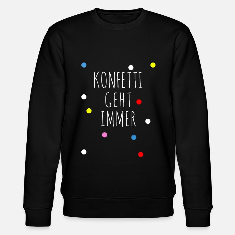 KONFETTI SHIRT - Stanley/Stella Unisex Bio-Sweatshirt CHANGER  - Schwarz