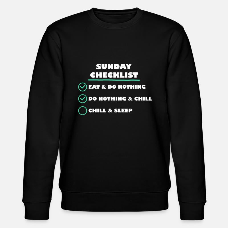 Sunday Checklist - Stanley/Stella Unisex Bio-Sweatshirt CHANGER  - Schwarz