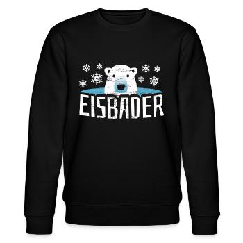 Eisbär Eisbaden Eisbad - Stanley/Stella Unisex Bio-Sweatshirt CHANGER  - Schwarz - Vorne - Nik (191cm) & Marisol (170cm)