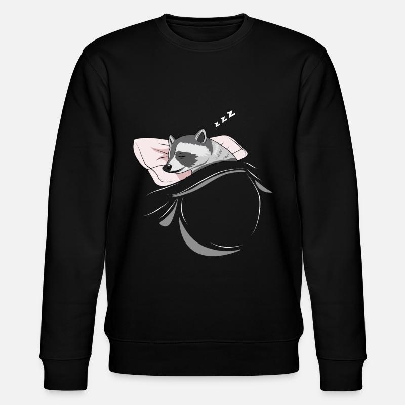 Schlafender und schlumender Waschbär - Stanley/Stella Unisex Bio-Sweatshirt CHANGER  - Schwarz