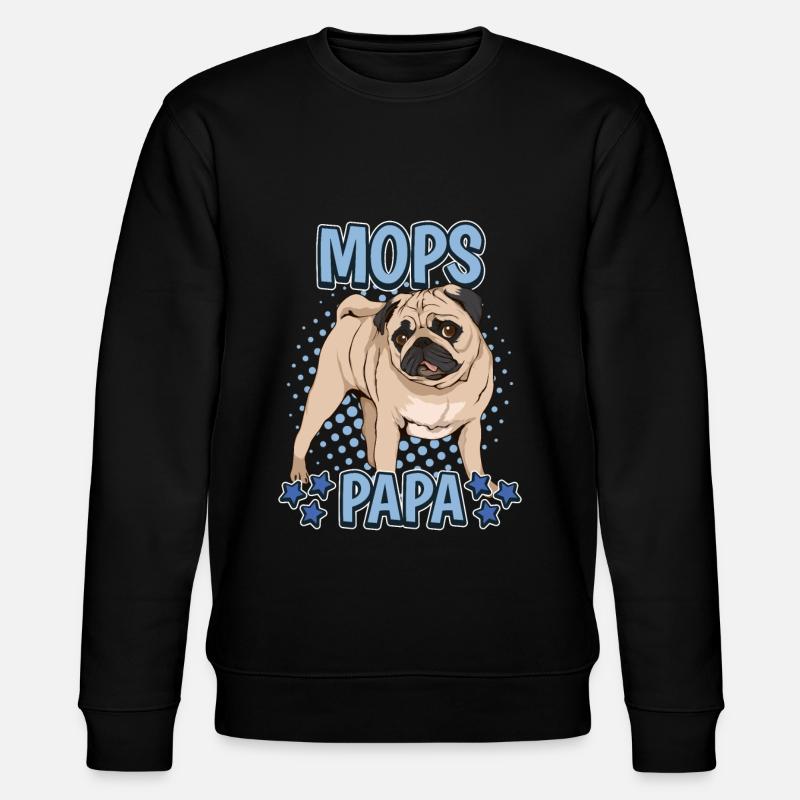 Mops Papa - Stanley/Stella Unisex Bio-Sweatshirt CHANGER  - Schwarz