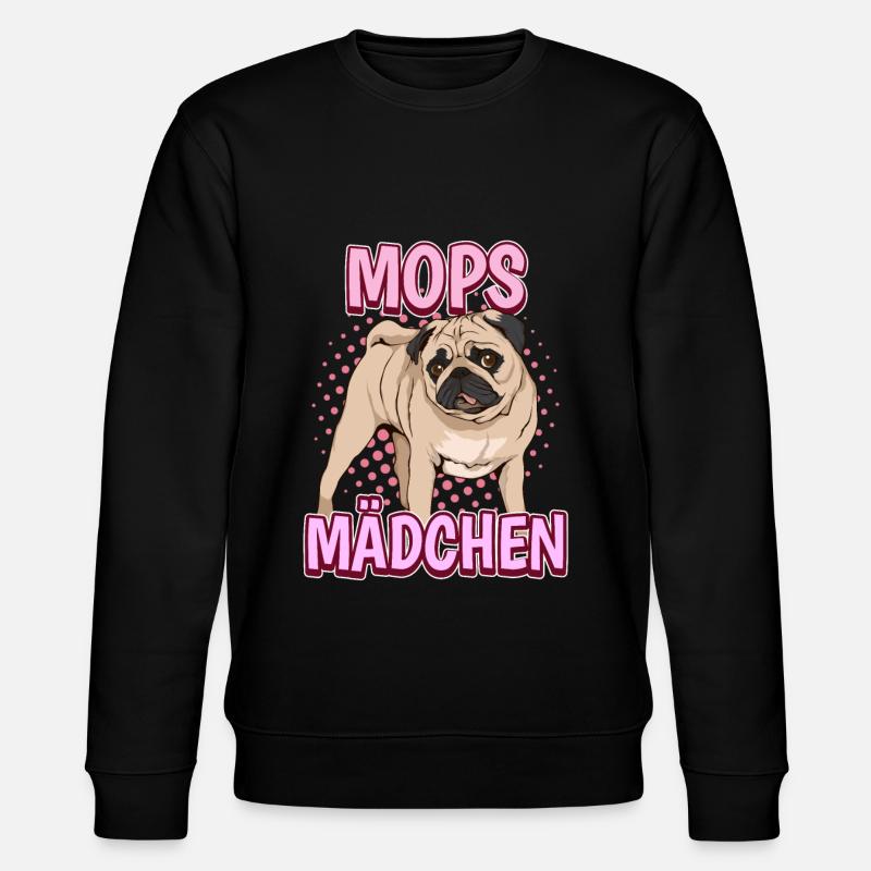 Mops Mädchen - Stanley/Stella Unisex Bio-Sweatshirt CHANGER  - Schwarz