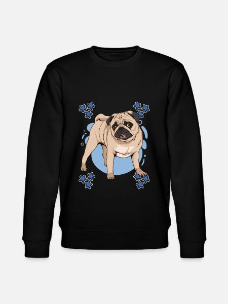 Mops Pug Blue Design - Stanley/Stella CHANGER Unisex Organic Sweatshirt - black