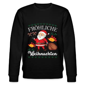 Fröhliche Weihnachten Weihnachten - Stanley/Stella Unisex Bio-Sweatshirt CHANGER  - Schwarz - Vorne - Nik (191cm) & Marisol (170cm)