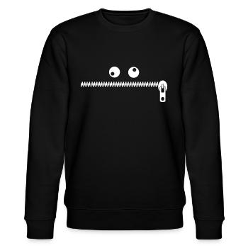 Reißverschluss Monster - Stanley/Stella Unisex Bio-Sweatshirt CHANGER  - Schwarz - Vorne - Nik (191cm) & Marisol (170cm)