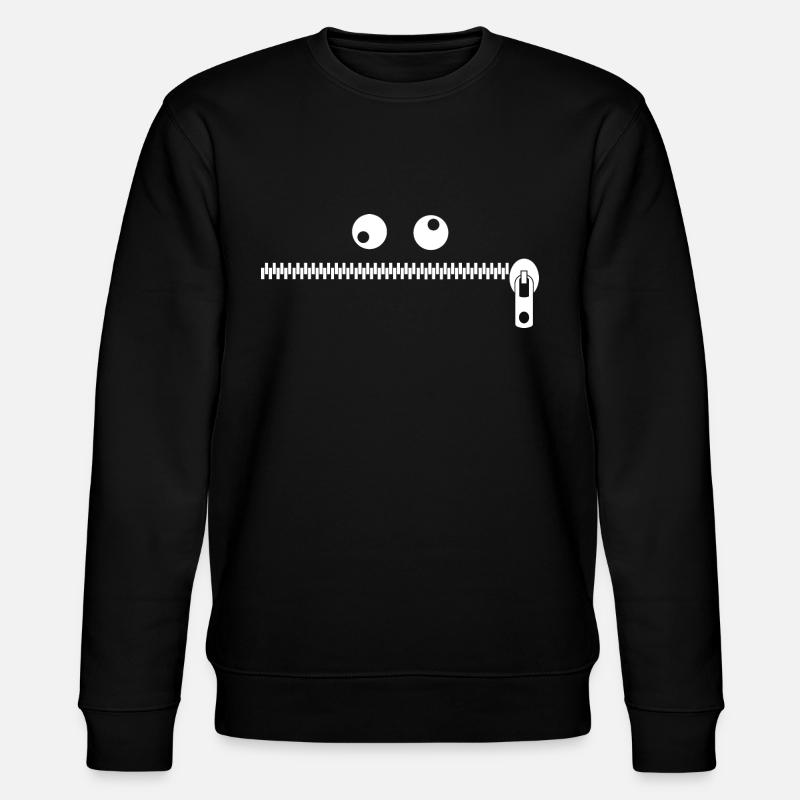 Reißverschluss Monster - Stanley/Stella Unisex Bio-Sweatshirt CHANGER  - Schwarz