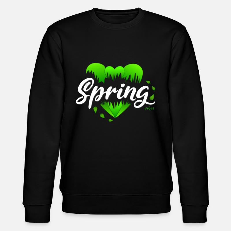 Spring Springtime Hearts - Stanley/Stella CHANGER Unisex Organic Sweatshirt - black