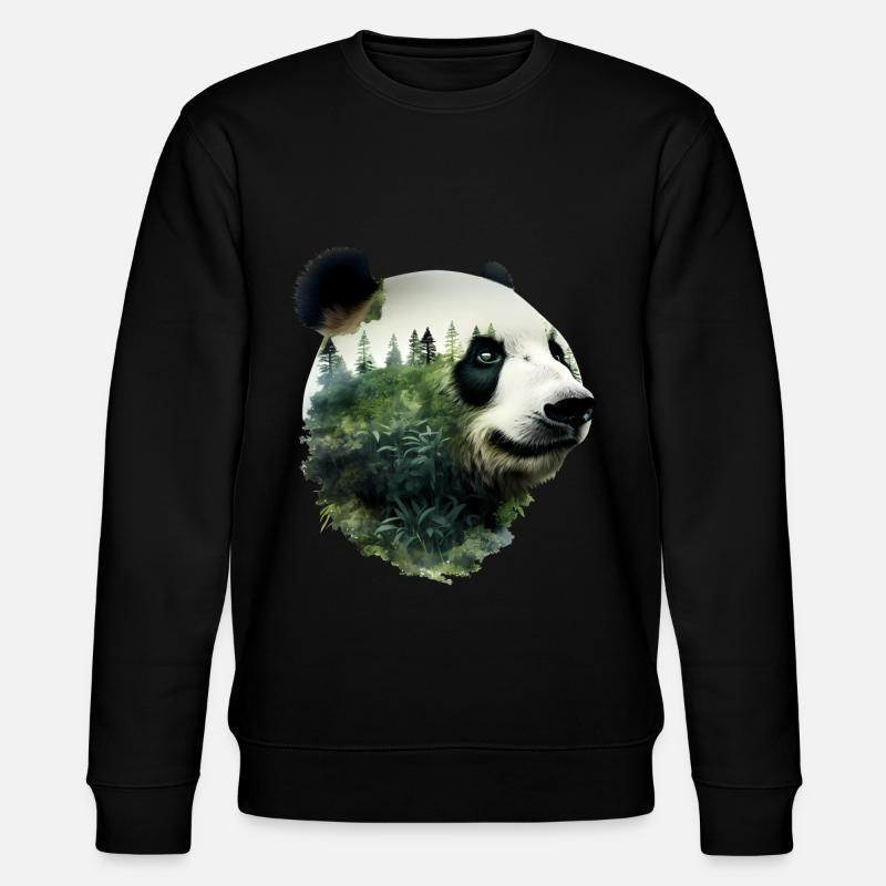 Panda - Stanley/Stella Unisex Bio-Sweatshirt CHANGER  - Schwarz