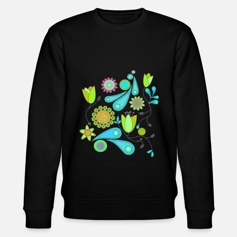 flower pattern - Stanley/Stella CHANGER Unisex Organic Sweatshirt - black