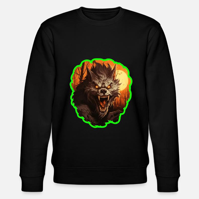 Halloween Werwolf - Stanley/Stella Unisex Bio-Sweatshirt CHANGER  - Schwarz