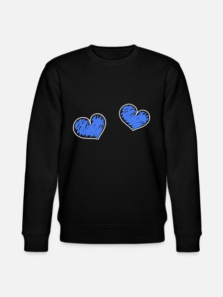 Hearts blue - Stanley/Stella CHANGER Unisex Organic Sweatshirt - black