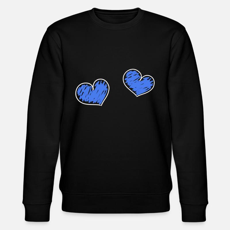 Herzen blau - Stanley/Stella Unisex Bio-Sweatshirt CHANGER  - Schwarz