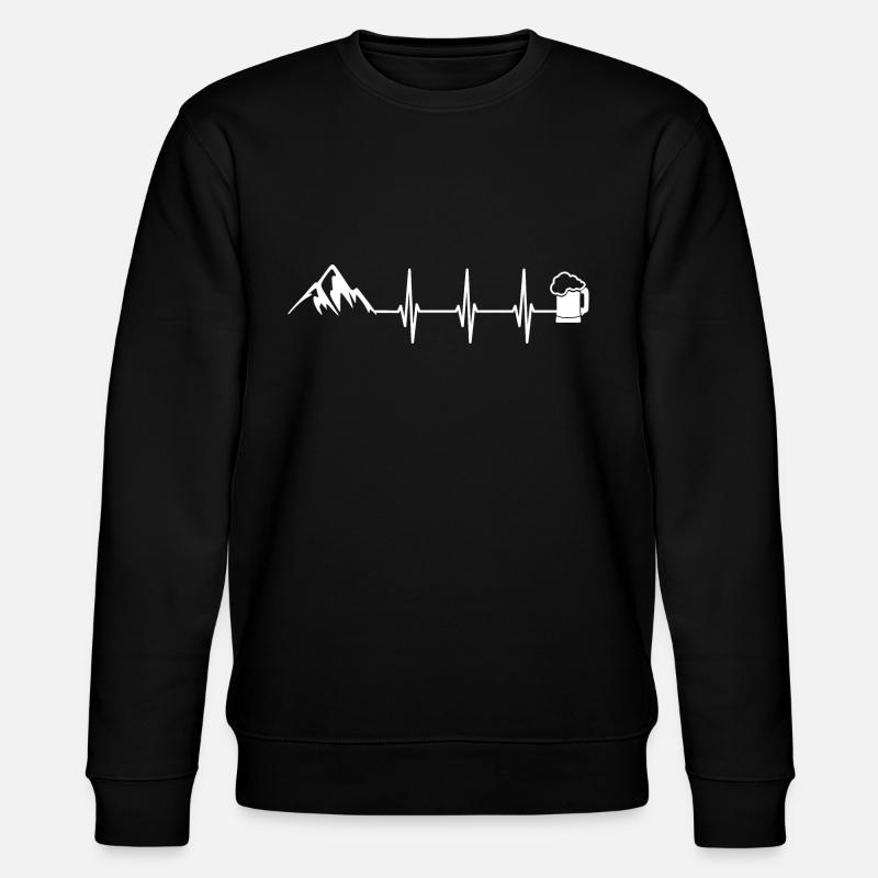 Berge Bier Herzschlag - Stanley/Stella CHANGER Unisex Organic Sweatshirt - black