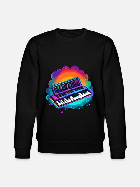 Keyboarder Synthwave 80s Gift - Stanley/Stella CHANGER Unisex Organic Sweatshirt - black
