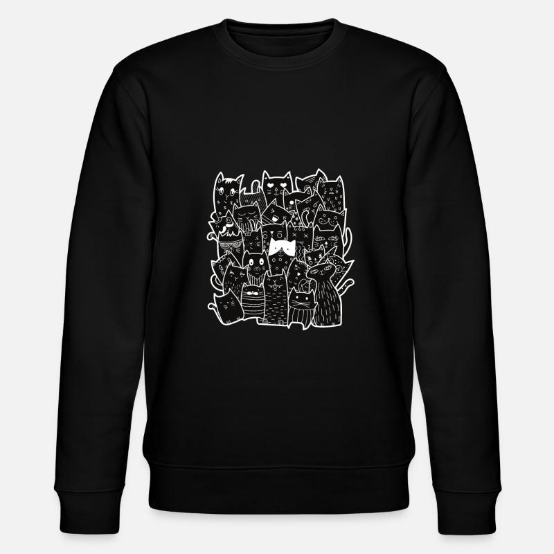 Cute Black Cats Pattern - Sweat bio CHANGER Stanley/Stella Unisexe - noir