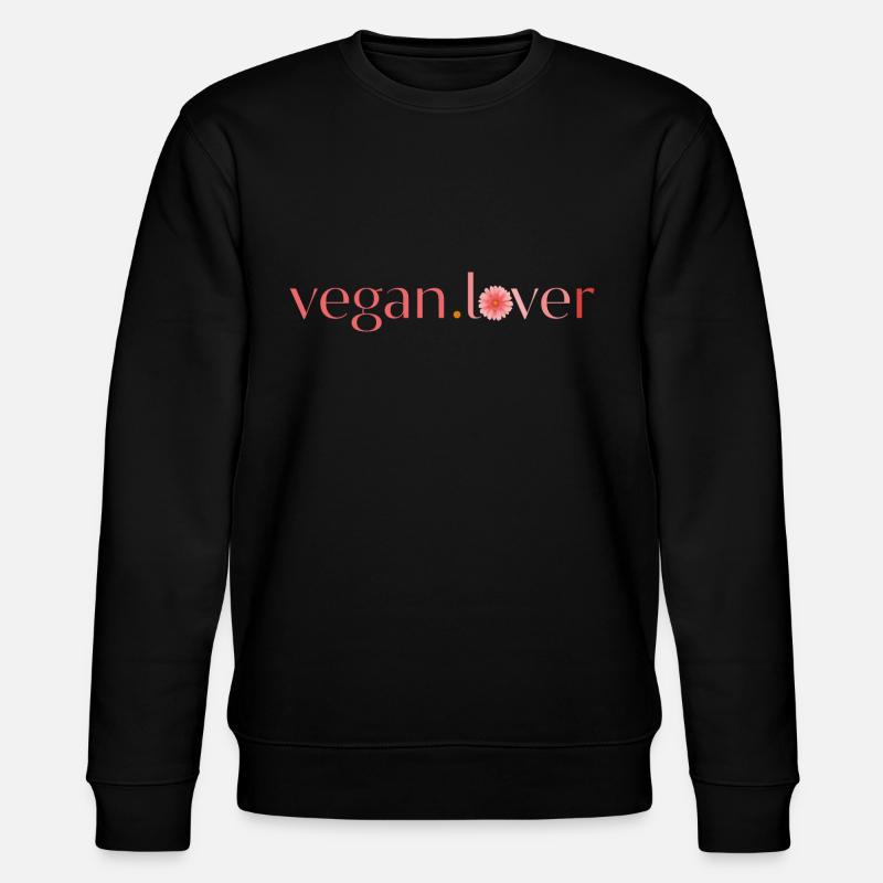 Veganer Liebhaber rosa Blume - Stanley/Stella Unisex Bio-Sweatshirt CHANGER  - Schwarz