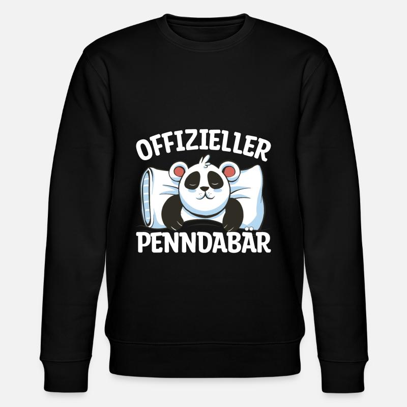Panda schlafen Penndabär Geschenk - Stanley/Stella Unisex Bio-Sweatshirt CHANGER  - Schwarz