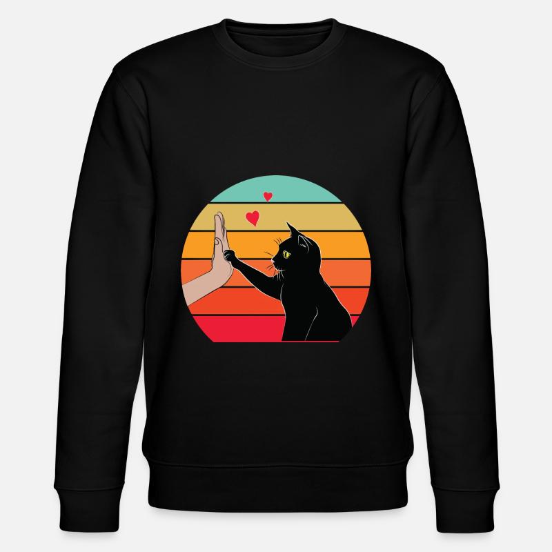 Katze High Five - Stanley/Stella Unisex Bio-Sweatshirt CHANGER - Schwarz