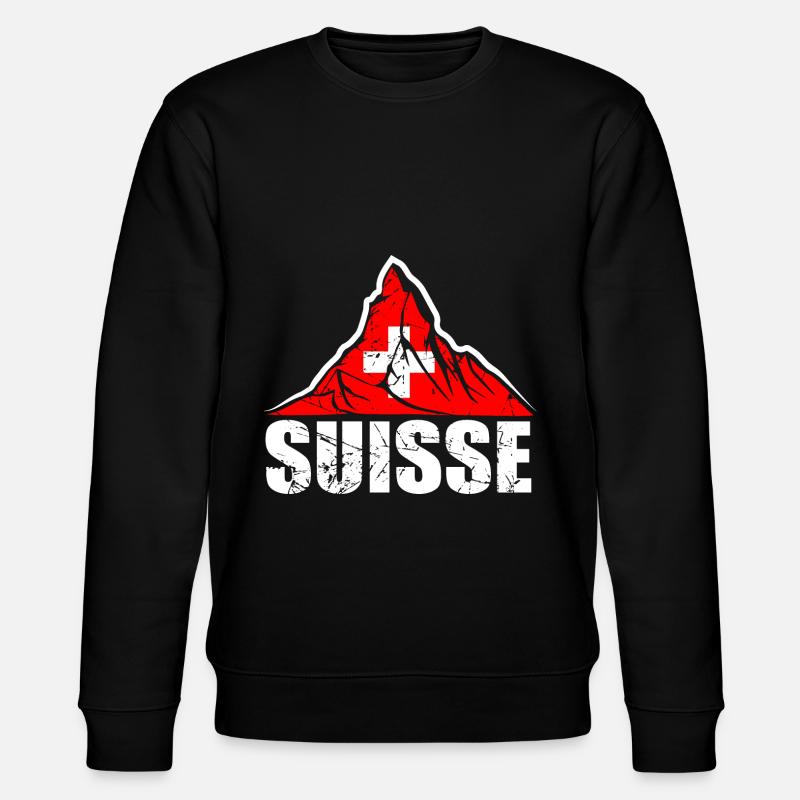 Suisse Cervin - Drapeau suisse - Sweat bio CHANGER Stanley/Stella Unisexe - noir