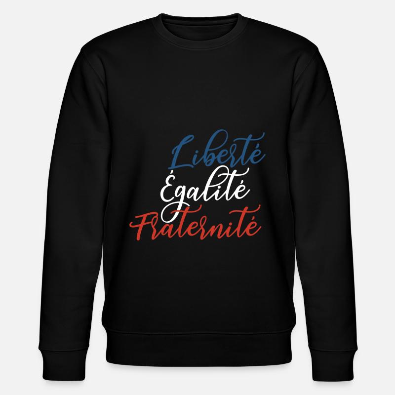 Liberté Égalité Fraternité - Stanley/Stella Unisex Bio-Sweatshirt CHANGER  - Schwarz