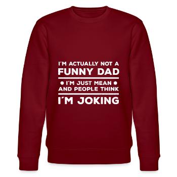 Geschenkidee für Papa - Stanley/Stella Unisex Bio-Sweatshirt CHANGER  - Burgunderrot - Vorne - Nik (191cm) & Marisol (170cm)