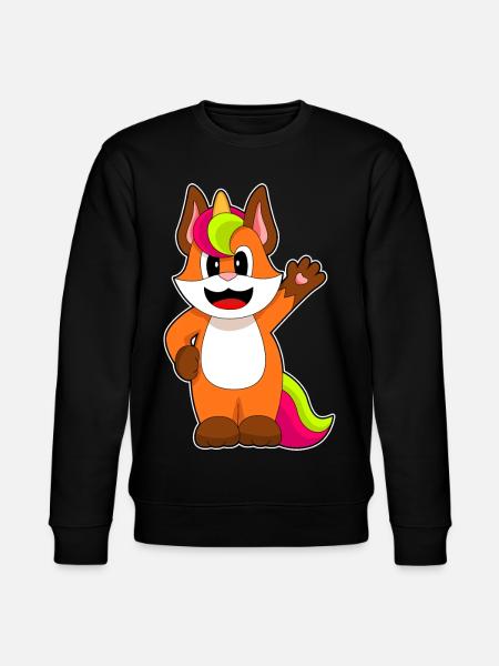 Fox Unicorn - Stanley/Stella CHANGER Unisex Organic Sweatshirt - black