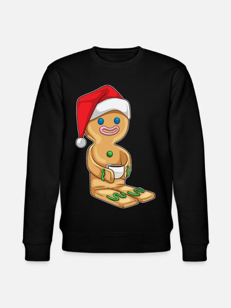 Gingerbread Man Christmas Coffee - Stanley/Stella CHANGER Unisex Organic Sweatshirt - black