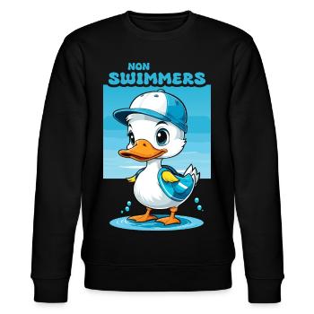Non-swimmers - Stanley/Stella CHANGER Unisex Organic Sweatshirt - black - Front - Nik (191cm) & Marisol (170cm)
