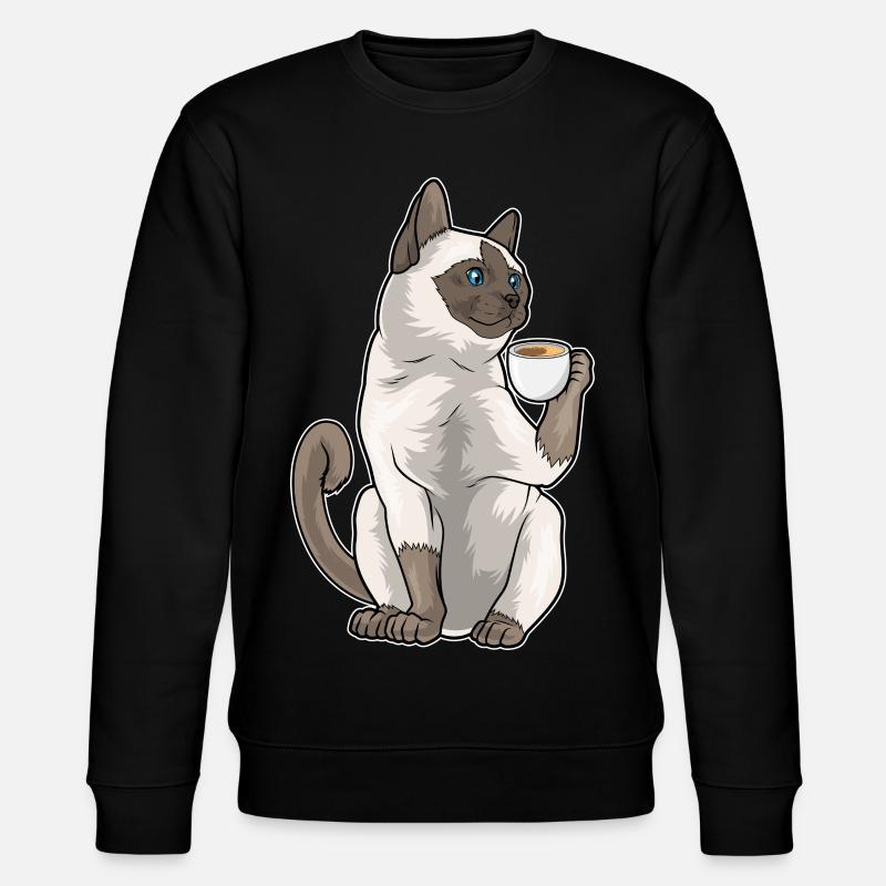 Siamkatze Kaffee Tasse - Stanley/Stella Unisex Bio-Sweatshirt CHANGER  - Schwarz