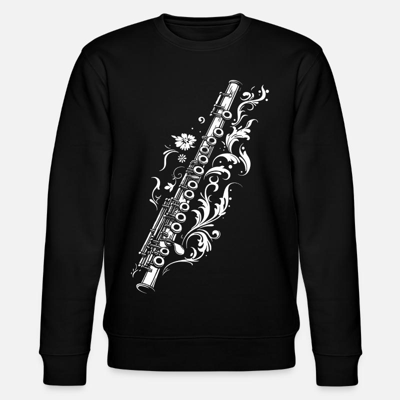 Dessin de flûte traversière - Sweat bio CHANGER Stanley/Stella Unisexe - noir
