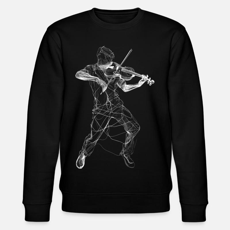 Geigenspieler Line Art - Stanley/Stella Unisex Bio-Sweatshirt CHANGER  - Schwarz