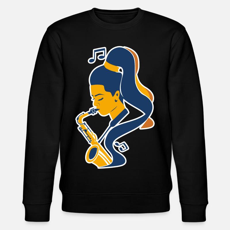 Saxophone Player Comic Look - Stanley/Stella CHANGER Unisex Organic Sweatshirt - black