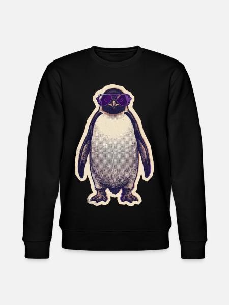 Penguin with sunglasses - Stanley/Stella CHANGER Unisex Organic Sweatshirt - black