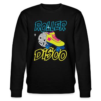 I love the 80s Disco Musik Girl Party Geschenk - Stanley/Stella Unisex Bio-Sweatshirt CHANGER  - Schwarz - Vorne - Nik (191cm) & Marisol (170cm)