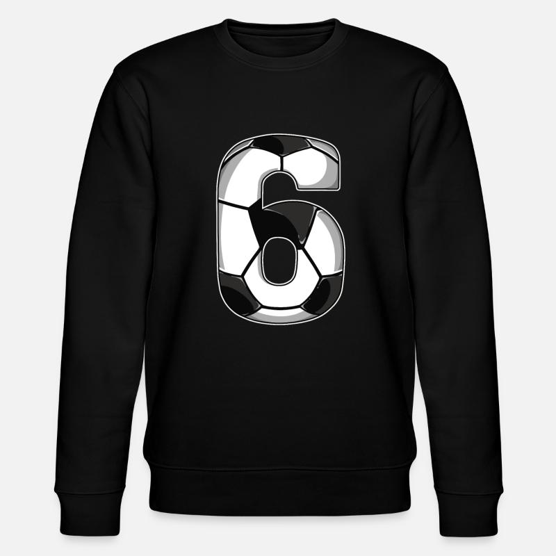 6th Birthday Football - Stanley/Stella CHANGER Unisex Organic Sweatshirt - black