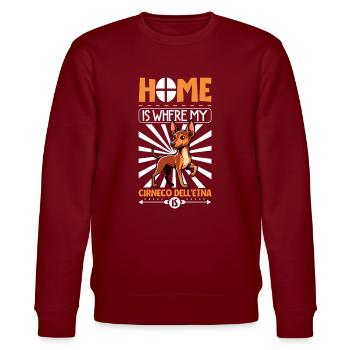 Home - Cirneco dell'Etna - Stanley/Stella CHANGER Unisex Organic Sweatshirt - burgundy - Front - Nik (191cm) & Marisol (170cm)