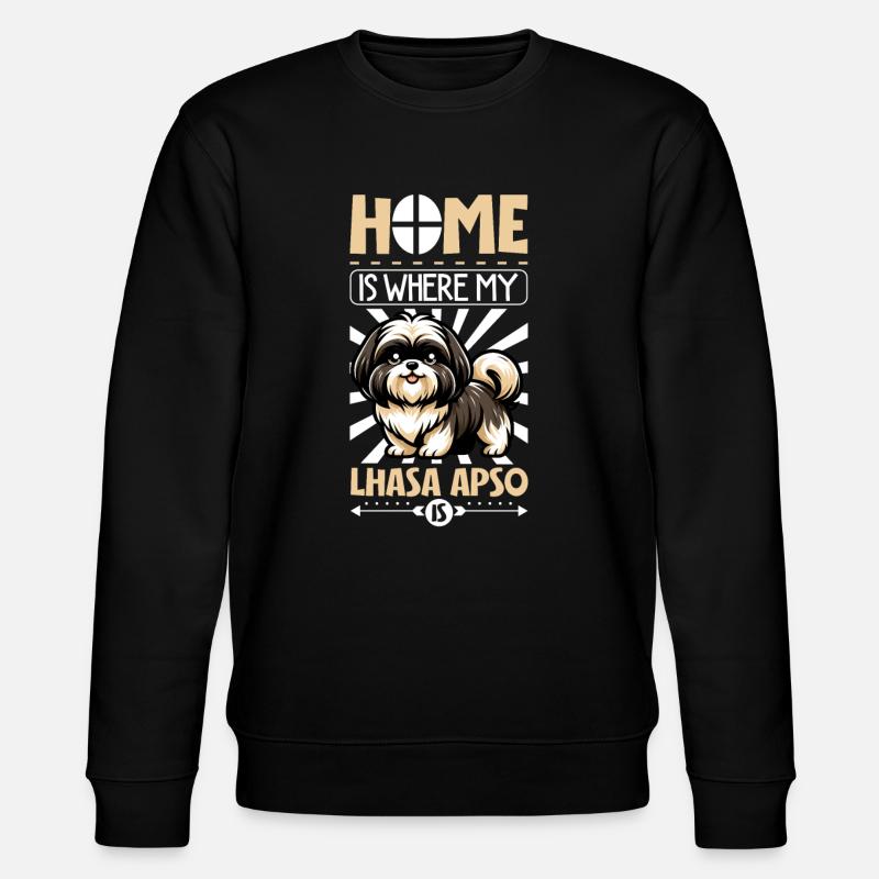 Home - Lhasa Apso - Stanley/Stella CHANGER Unisex Organic Sweatshirt - black