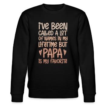 i've been called papa - Stanley/Stella Unisex Bio-Sweatshirt CHANGER  - Schwarz - Vorne - Nik (191cm) & Marisol (170cm)